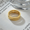 Wholesale Jewelry Stainless Steel Geometric Cut Out Vacuum Electroplated Couple Ring