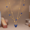Wholesale Jewelry 316L Stainless Steel Geometric Double Layer Clavicle Necklace Thick Gold Electroplated