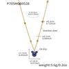 Wholesale Jewelry 316L Stainless Steel Geometric Double Layer Clavicle Necklace Thick Gold Electroplated