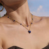 Wholesale Jewelry 316L Stainless Steel Geometric Double Layer Clavicle Necklace Thick Gold Electroplated