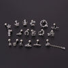 Wholesale Jewelry Stainless Steel Geometric Electroplated Ear Bone Nail Zircon Puncture Earrings Screw Ball Earrings