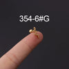 Wholesale Jewelry Stainless Steel Geometric Electroplated Ear Bone Nail Zircon Puncture Earrings Screw Ball Earrings