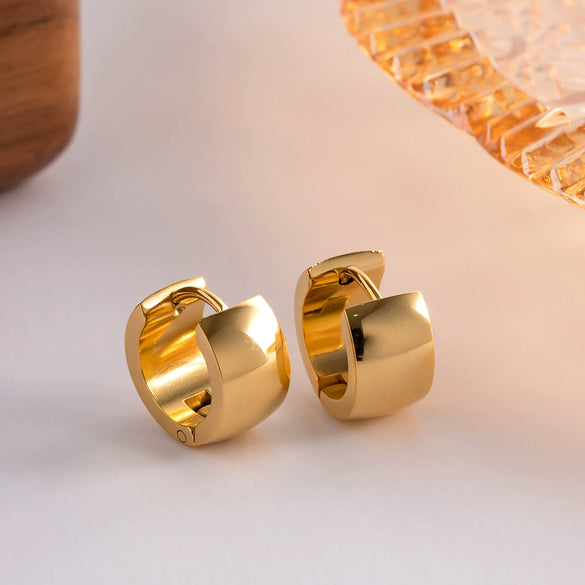 Wholesale Jewelry Stainless Steel Geometric Electroplated Ear Buckle Earrings For Women