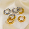 Wholesale Jewelry Stainless Steel Geometric Electroplated Earrings And Ring For Women