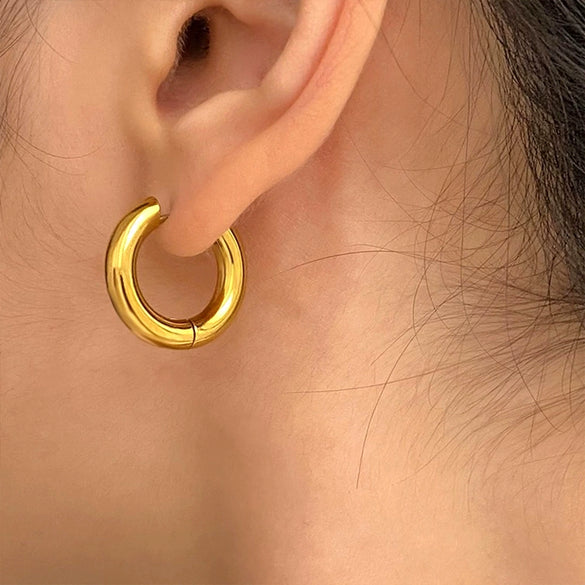 Wholesale Jewelry Stainless Steel Geometric Electroplated Earrings And Ring For Women
