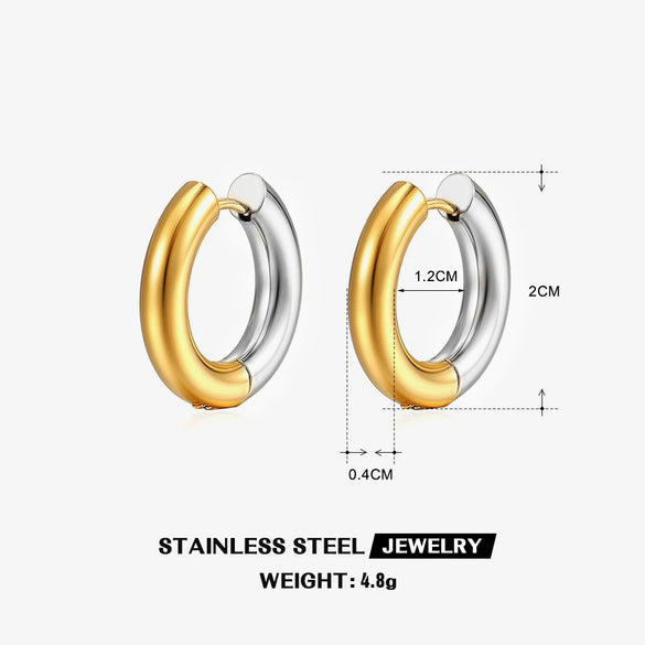 Wholesale Jewelry Stainless Steel Geometric Electroplated Earrings And Ring For Women