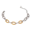 Wholesale Jewelry Stainless Steel Geometric Electroplated Gold And Silver Color Splicing Ohammer Thick Chain Bracelet For Women
