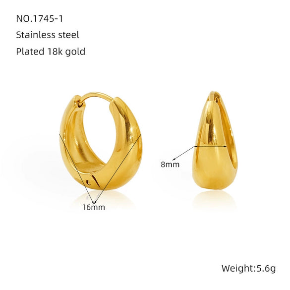 Wholesale Jewelry 316L Stainless Steel Geometric Electroplating Earring For Women