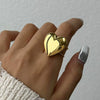 Wholesale Jewelry Stainless Steel Geometric Electroplating Love Photo Box Adjustable Opening Ring For Women