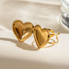Wholesale Jewelry Stainless Steel Geometric Electroplating Love Photo Box Adjustable Opening Ring For Women