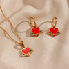 Wholesale Jewelry Stainless Steel Geometric Electroplating Pendant Necklace And Earrings Combination For Women