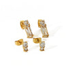 Wholesale Jewelry Stainless Steel Geometric Electroplating Square Earrings Set For Women
