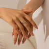 Wholesale Jewelry Stainless Steel Geometric Electroplating Three Layer Open Ring For Women