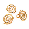 Wholesale Jewelry Stainless Steel Geometric Exaggerated Fun Spiral Line Hammer Pattern Earrings For Women Electroplated