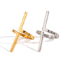 Wholesale Jewelry Stainless Steel Geometric Exaggerated Opening Ring For Women Electroplated Simple Cold Style