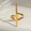 Wholesale Jewelry Stainless Steel Geometric Exaggerated Opening Ring For Women Electroplated Simple Cold Style