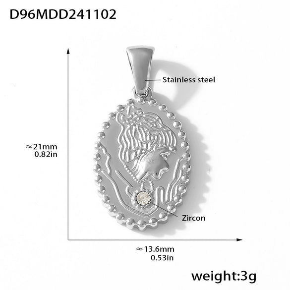 Wholesale Jewelry 316L Stainless Steel Geometric Fashion Pendant Accessories Furnace Vacuum Plating 18K Real Gold