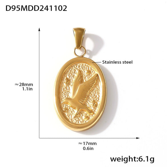 Wholesale Jewelry 316L Stainless Steel Geometric Fashion Pendant Accessories Furnace Vacuum Plating 18K Real Gold