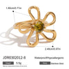 Wholesale Jewelry Stainless Steel Geometric Flower Ring With Multicolor Zirconium Electroplating For Women