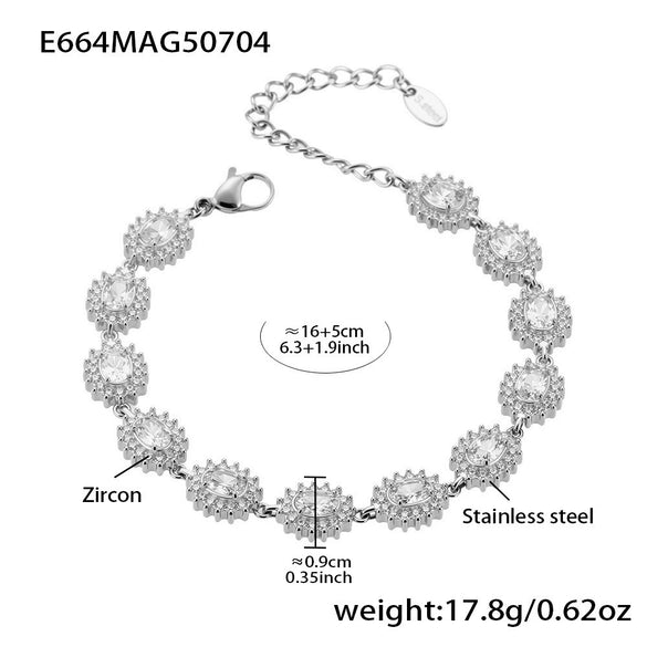 Wholesale Jewelry 316L Stainless Steel Geometric Fourleaf Flower Electroplating Women's Bracelet