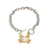 Wholesale Jewelry Stainless Steel Geometric Hammer Crab Pendant Bracelet With Gold And Silver Color Matching Electroplated For Women