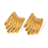 Wholesale Jewelry Stainless Steel Geometric Hammered Electroplated Earrings For Women