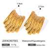 Wholesale Jewelry Stainless Steel Geometric Hammered Electroplated Earrings For Women