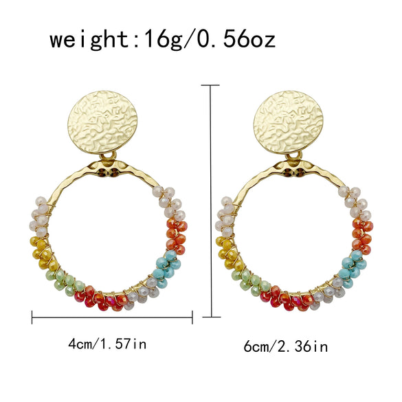 Wholesale Jewelry Stainless Steel Geometric Heart Bohemian Style Electroplated Earrings For Female
