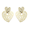 Wholesale Jewelry Stainless Steel Geometric Heart Bohemian Style Electroplated Earrings For Female