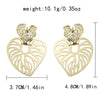 Wholesale Jewelry Stainless Steel Geometric Heart Bohemian Style Electroplated Earrings For Female