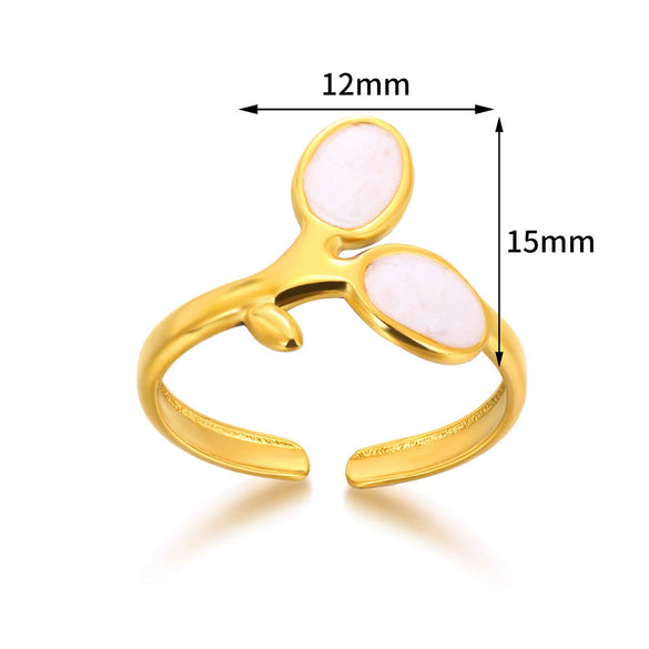 Wholesale Jewelry Stainless Steel Geometric Heart Bow Open Female Ring Electroplated