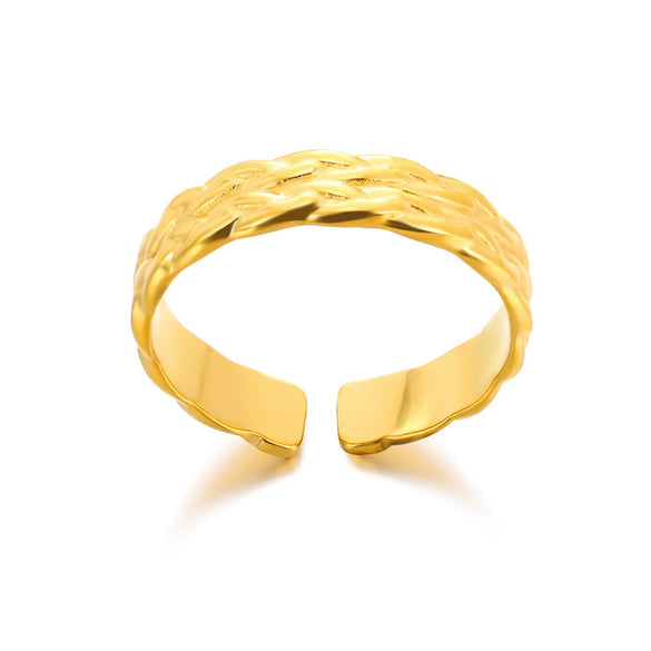 Wholesale Jewelry Stainless Steel Geometric Heart Bow Open Female Ring Electroplated
