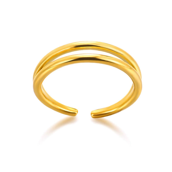 Wholesale Jewelry Stainless Steel Geometric Heart Bow Open Female Ring Electroplated