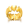 Wholesale Jewelry Stainless Steel Geometric Heart Bow Open Female Ring Electroplated