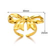 Wholesale Jewelry Stainless Steel Geometric Heart Bow Open Female Ring Electroplated