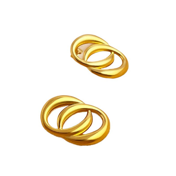 Wholesale Jewelry Stainless Steel Geometric Heart Electroplated Earrings Couple Style