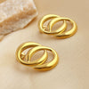 Wholesale Jewelry Stainless Steel Geometric Heart Electroplated Earrings Couple Style