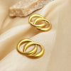 Wholesale Jewelry Stainless Steel Geometric Heart Electroplated Earrings Couple Style