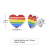 Wholesale Jewelry Stainless Steel Geometric Heartshaped Dripping Oil Earrings