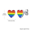 Wholesale Jewelry Stainless Steel Geometric Heartshaped Dripping Oil Earrings