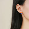 Wholesale Jewelry Stainless Steel Geometric Heartshaped Dripping Oil Earrings