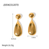 Wholesale Jewelry Stainless Steel Geometric Hemisphere Water Drop Pendant Earrings With Electroplating For Women