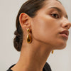 Wholesale Jewelry Stainless Steel Geometric Hemisphere Water Drop Pendant Earrings With Electroplating For Women