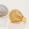 Wholesale Jewelry Stainless Steel Geometric Hollow Ball Ring Electroplated In Minimalist Modern Style