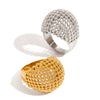 Wholesale Jewelry Stainless Steel Geometric Hollow Ball Ring Electroplated In Minimalist Modern Style