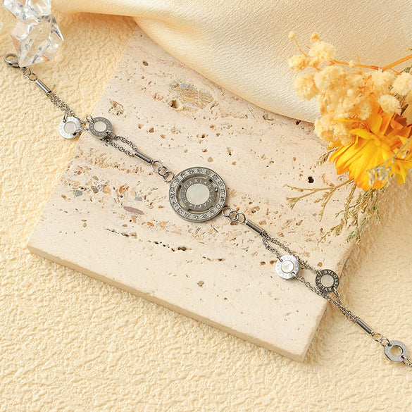 Wholesale Jewelry Stainless Steel Geometric Hollow Electroplated Women's Bracelet