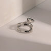 Wholesale Jewelry Stainless Steel Geometric Hollow Irregular Electroplated Nonfading Ring