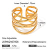 Wholesale Jewelry Stainless Steel Geometric Hollow Opening Ring Electroplated