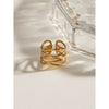 Wholesale Jewelry Stainless Steel Geometric Hollow Opening Ring Electroplated