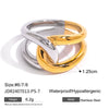 Wholesale Jewelry Stainless Steel Geometric Irregular Winding Ring Electroplated Light Luxury Fashion Nonfading